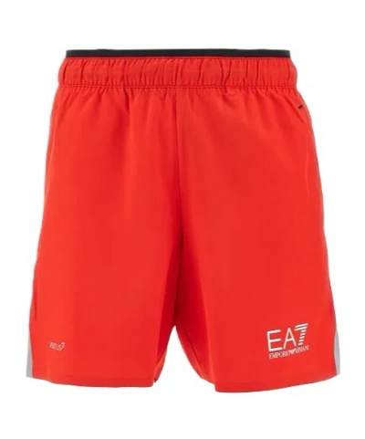 Ea7 Loose Waist Shorts In Red
