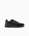 Ea7 Lace-up Low-top Perforated Casual Basketball Shoes In Black