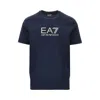 Ea7 Lux Identity Cotton T-shirt In Blue