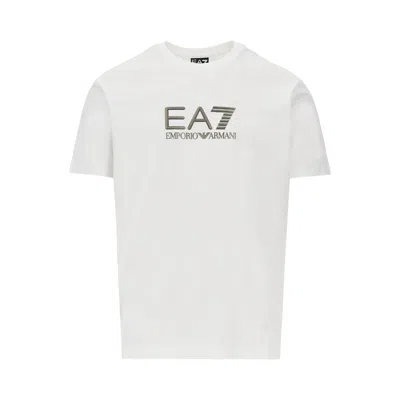 Ea7 Lux Identity Cotton T-shirt In White