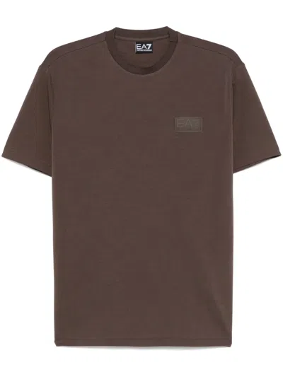 Ea7 Lux Identity T-shirt In Brown