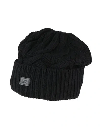 Ea7 Man Hat Black Size M Wool, Polyamide