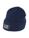 Ea7 Man Hat Navy Size M Recycled Wool, Polyamide In Blue