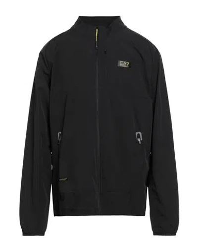 Ea7 Man Jacket Black Size 3xl Polyester, Elastane