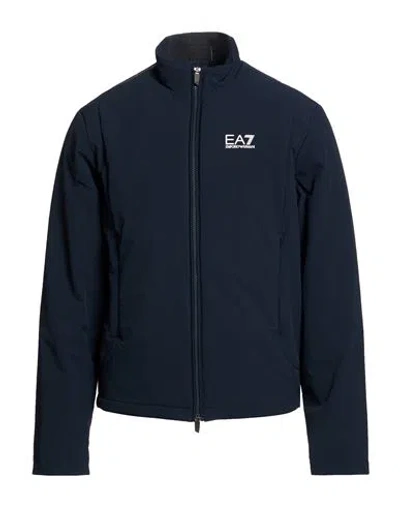 Ea7 Man Jacket Midnight Blue Size 3xl Polyamide, Elastane