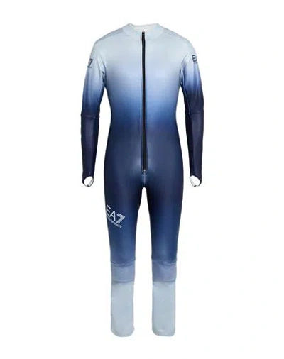 Ea7 Man Jumpsuit Blue Size 3xl Polyester, Elastane