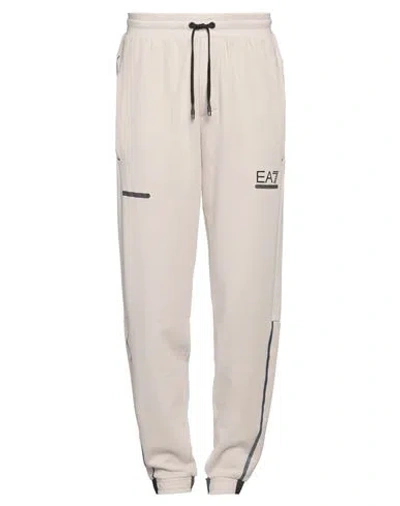 Ea7 Man Pants Beige Size S Cotton, Polyester In Beige