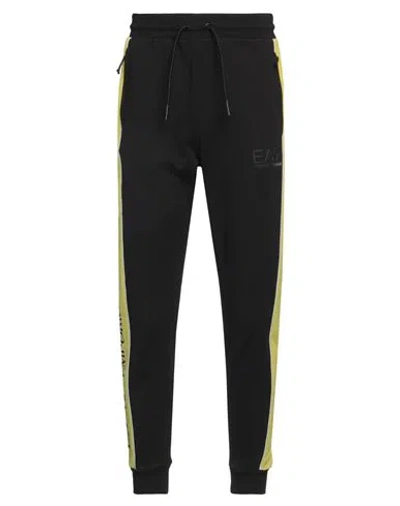 Ea7 Man Pants Black Size Xxs Cotton, Polyester, Elastane