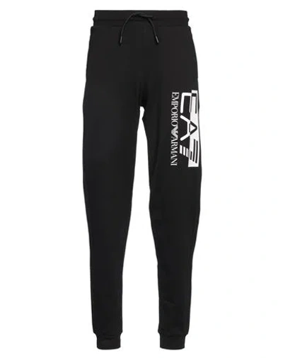Ea7 Man Pants Black Size Xs Cotton, Elastane
