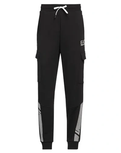 Ea7 Man Pants Black Size Xl Cotton, Polyester, Elastane