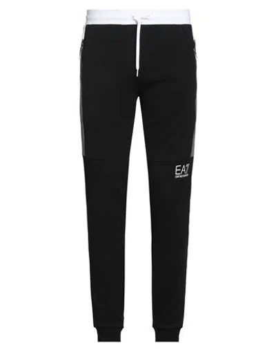 Ea7 Man Pants Black Size Xxl Cotton, Polyester, Elastane