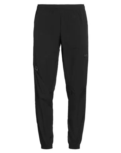 Ea7 Man Pants Black Size Xxl Polyester, Elastomultiester