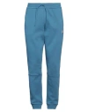 Ea7 Man Pants Blue Size Xl Cotton, Polyester In Blue