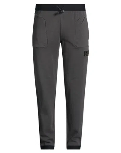 Ea7 Man Pants Charcoal Size Xxl Cotton, Polyester, Polyamide, Elastane In Gray