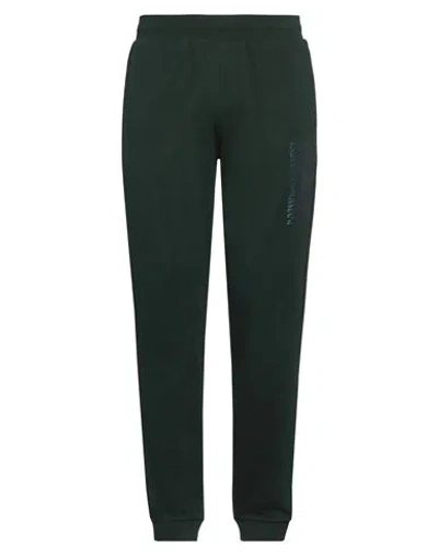 Ea7 Man Pants Dark Green Size Xs Cotton, Elastane