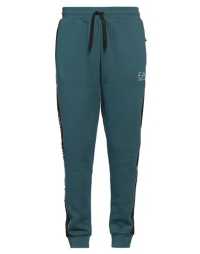 Ea7 Man Pants Deep Teal Size Xxl Cotton, Polyacrylic, Elastane In Green