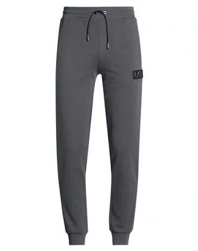 Ea7 Man Pants Grey Size L Polyester, Cotton In Gray