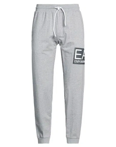 Ea7 Man Pants Grey Size Xxl Cotton, Elastane In Gray