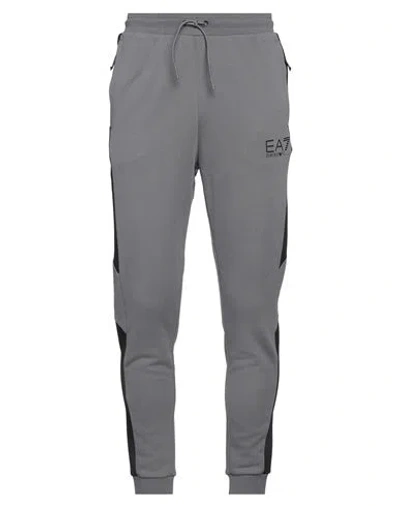 Ea7 Man Pants Lead Size Xxl Cotton, Elastane In Grey