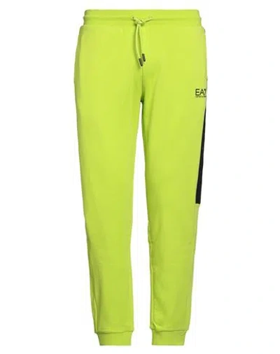 Ea7 Man Pants Lime Green Size Xxl Cotton, Polyester, Elastane
