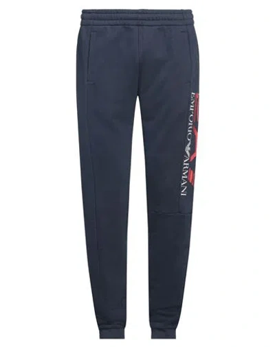 Ea7 Man Pants Midnight Blue Size 3xl Cotton, Polyester