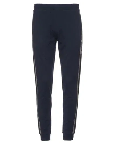 Ea7 Man Pants Midnight Blue Size S Cotton, Polyester, Elastane, Polyamide In Black