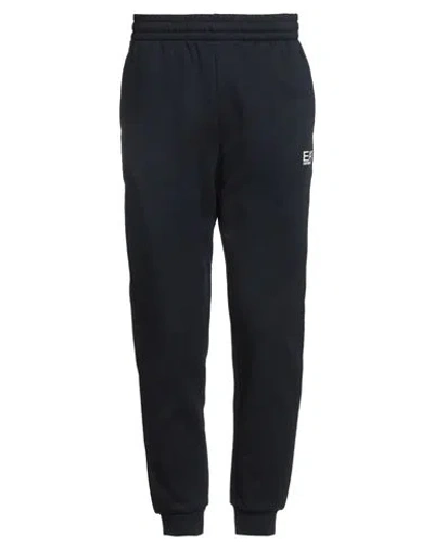 Ea7 Man Pants Midnight Blue Size Xxl Cotton, Polyester In Black
