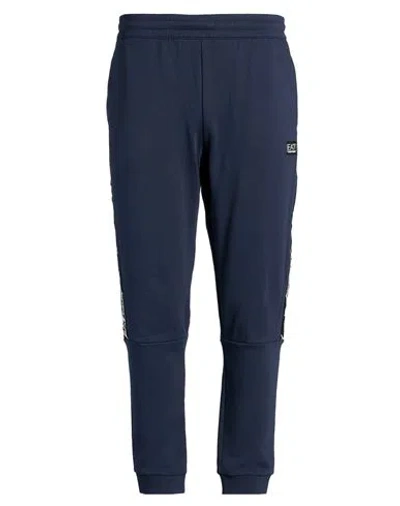 Ea7 Man Pants Midnight Blue Size Xxl Polyester, Cotton