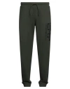 Ea7 Man Pants Military Green Size 3xl Cotton, Elastane