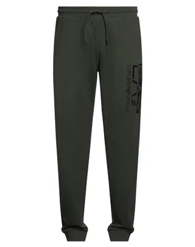 Ea7 Man Pants Military Green Size 3xl Cotton, Elastane
