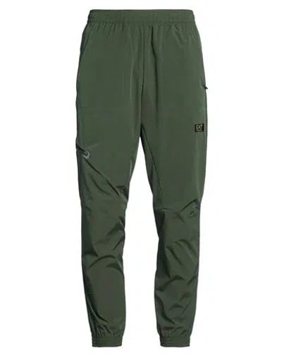 Ea7 Man Pants Military Green Size Xxl Polyester, Elastomultiester