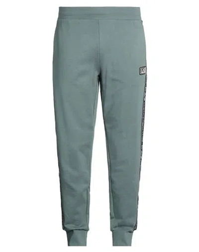 Ea7 Man Pants Military Green Size Xxs Cotton, Polyester, Elastane, Polyamide In Blue