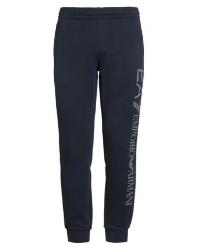 Ea7 Man Pants Navy Size 3xl Cotton, Polyester In Blue