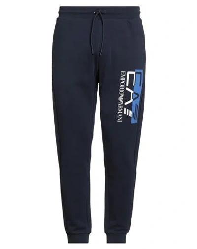 Ea7 Man Pants Navy Size 3xl Cotton, Polyester, Elastane In Blue