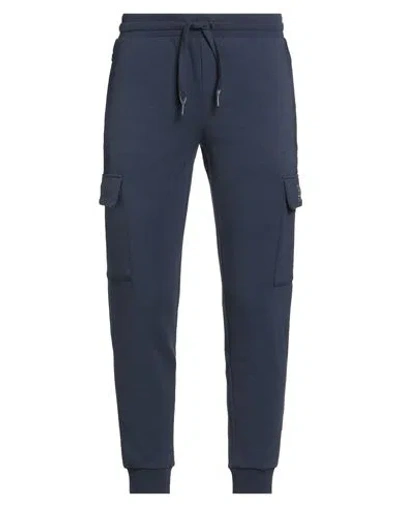Ea7 Man Pants Navy Size 3xl Cotton, Polyester, Elastane In Blue