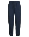 Ea7 Man Pants Navy Size L Polyester, Viscose, Elastane In Blue
