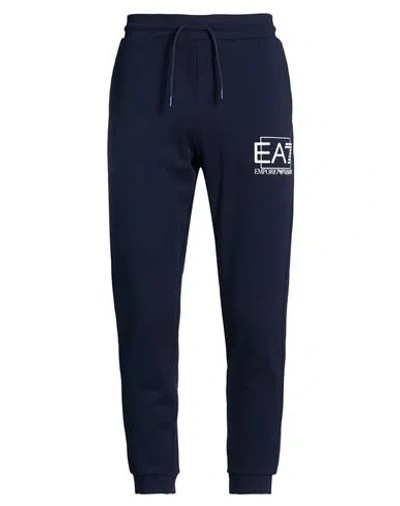Ea7 Man Pants Navy Size Xxl Cotton, Polyester In Blue