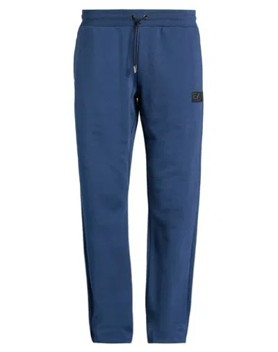 Ea7 Man Pants Navy Size Xxl Polyester, Cotton In Blue