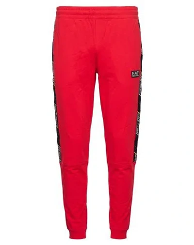 Ea7 Man Pants Red Size Xxl Cotton, Polyamide, Polyester, Elastane