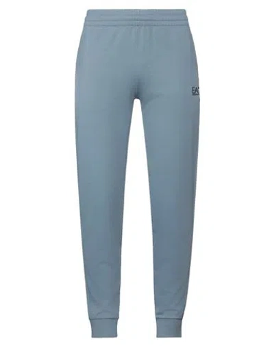 Ea7 Man Pants Slate Blue Size M Cotton
