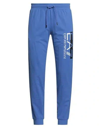 EA7 EA7 MAN PANTS SLATE BLUE SIZE XXL COTTON, ELASTANE
