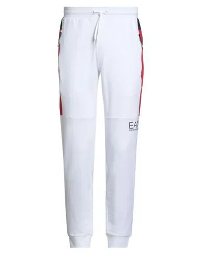 Ea7 Man Pants White Size L Cotton, Polyester, Elastane