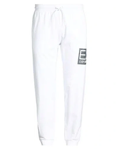 Ea7 Man Pants White Size Xxl Cotton, Elastane