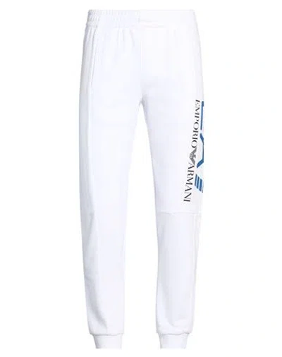 Ea7 Man Pants White Size Xxl Cotton, Polyester