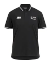 Ea7 Man Polo Shirt Black Size L Polyester, Cotton, Elastane