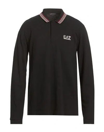 Ea7 Man Polo Shirt Black Size Xl Cotton