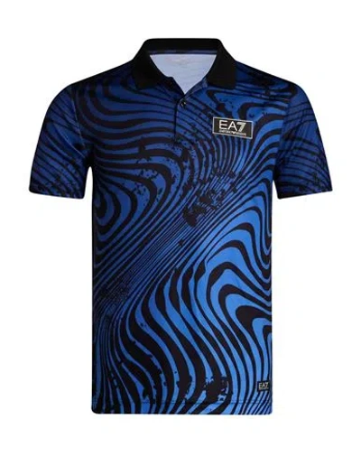Ea7 Man Polo Shirt Black Size Xs Polyester