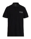Ea7 Man Polo Shirt Black Size Xxl Cotton, Polyester, Elastane In Black