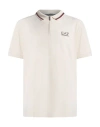 Ea7 Man Polo Shirt Cream Size M Polyamide, Elastane, Polyester In White