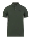 Ea7 Man Polo Shirt Dark Green Size 3xl Cotton, Elastane